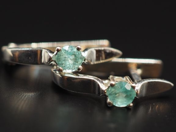 Серьги из серебра с натуральными бериллами - 59