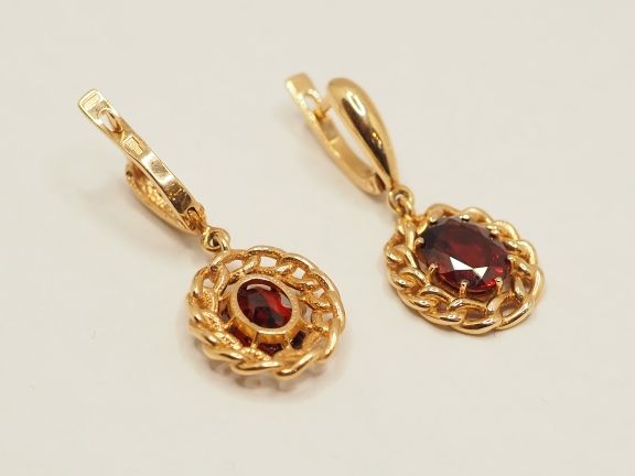 Золотые серьги с Гранатами 4,9 карата - 196