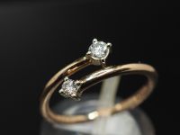 Золотое кольцо с бриллиантами 0.10 карат - 384