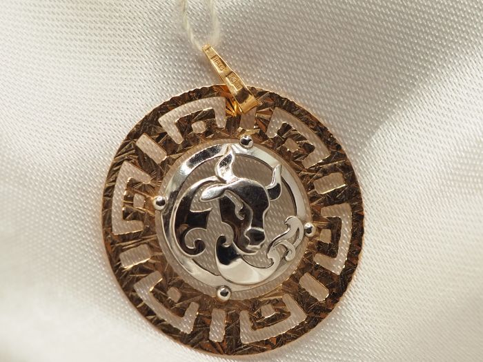 Знак зодиака Телец подвеска золотая 585-380