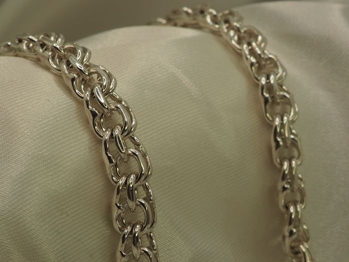 Серебряная цепь 60 см. плетение Бисмарк-735